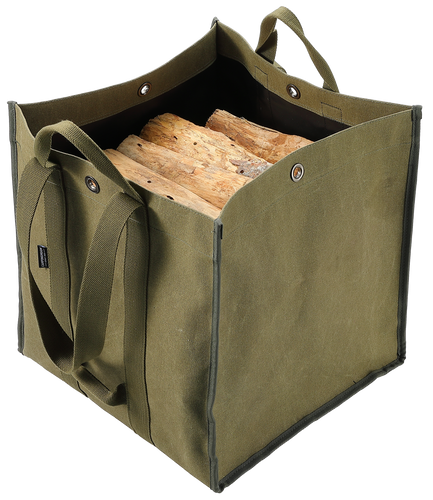 BC-400 Firewood Log Carrier Tote Fire Wood Canvas Khaki Durable Easy Carry