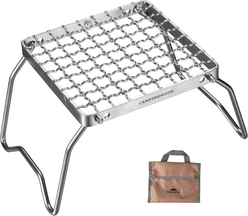 MS-1011 Portable Folding Campfire Grill Grate over Fire Split Stoves 304 Stainless Steel, Grid wire