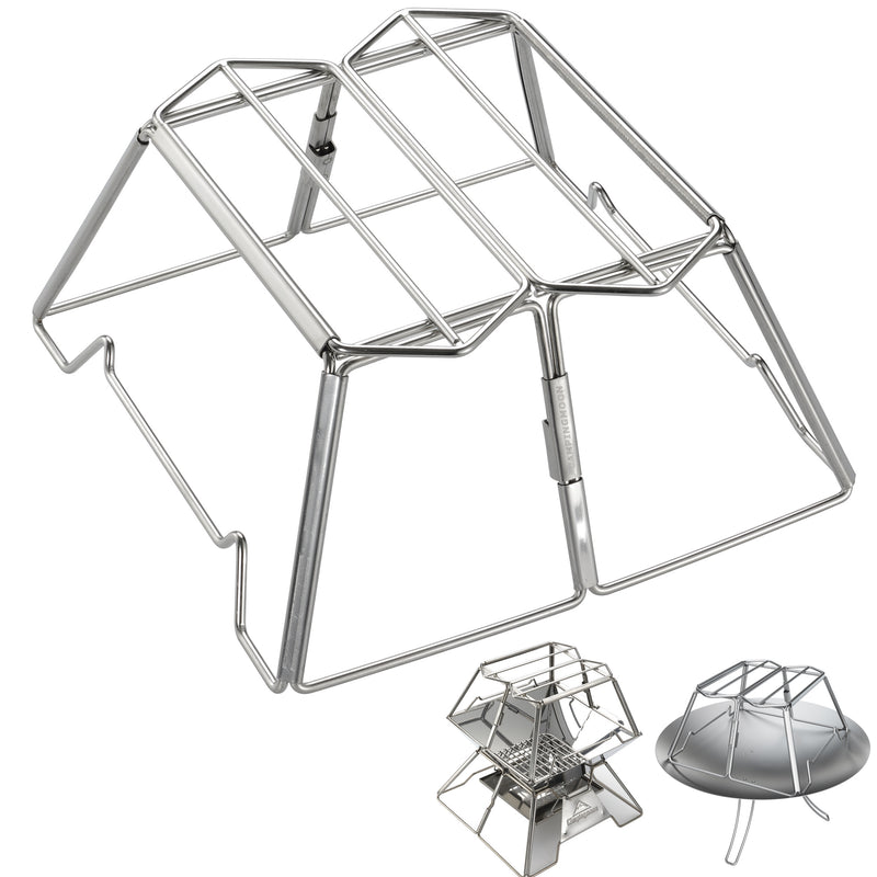 Load image into Gallery viewer, MT-2-ST Collapsible Stainless Steel Campfire Cooking Stand Trivet for Outdoor Camping
