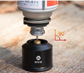 Hold the canister vertically and press for approximately 2–3 seconds. Repeat if additional fuel is required.