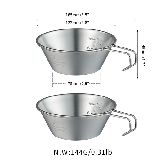 S-220-2P 2-Piece Stainless Steel Sierra Cup, 310ml