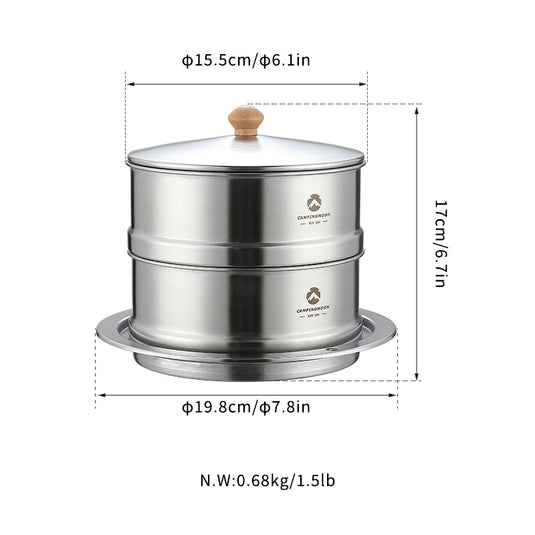 S363 Stainless Steel Camping Steamer Set