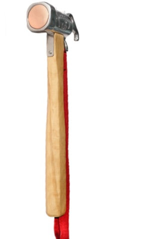 C5 Tent Hammer Peg Stake Remover: Stainless Steel Copper Head Wood Handle