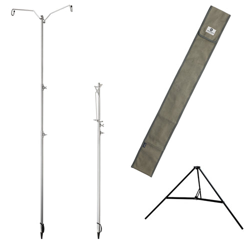 D-243 Lantern Pile Driver Height Adjustable with Tripod Stand and Storage Bag Heavy Duty Stainless Steel