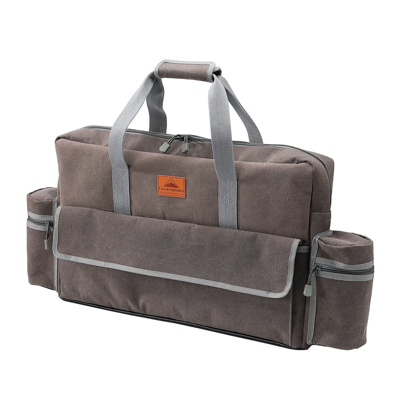 Load image into Gallery viewer, CM-B Camping Stove Carry Case for Coleman 2-burner Stove Canvas Pockets for Gas Fuel
