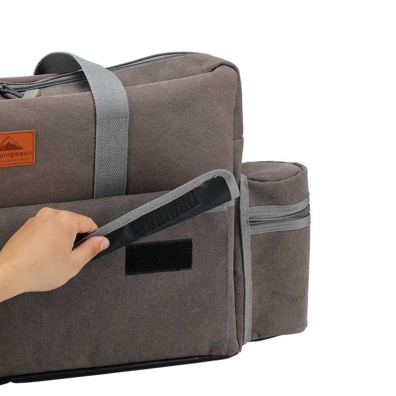 Load image into Gallery viewer, CM-B Camping Stove Carry Case for Coleman 2-burner Stove Canvas Pockets for Gas Fuel
