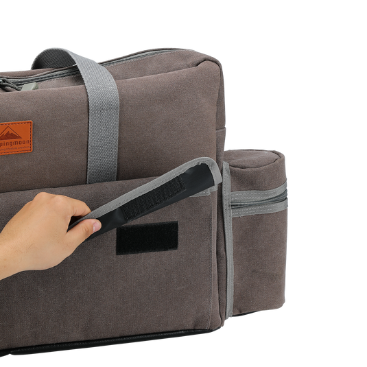 CM-B Camping Stove Carry Case for Coleman 2-burner Stove Canvas Pockets for Gas Fuel