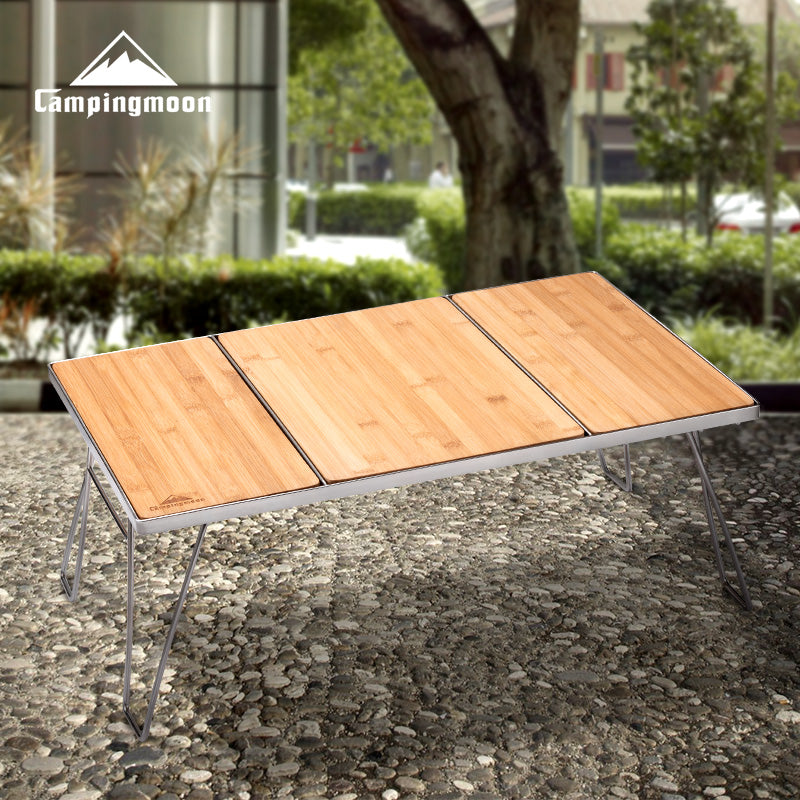 Load image into Gallery viewer, CK-1-CP Camping IGT Grill Table Foldable w/Bamboo Top Plate Stainless Steel
