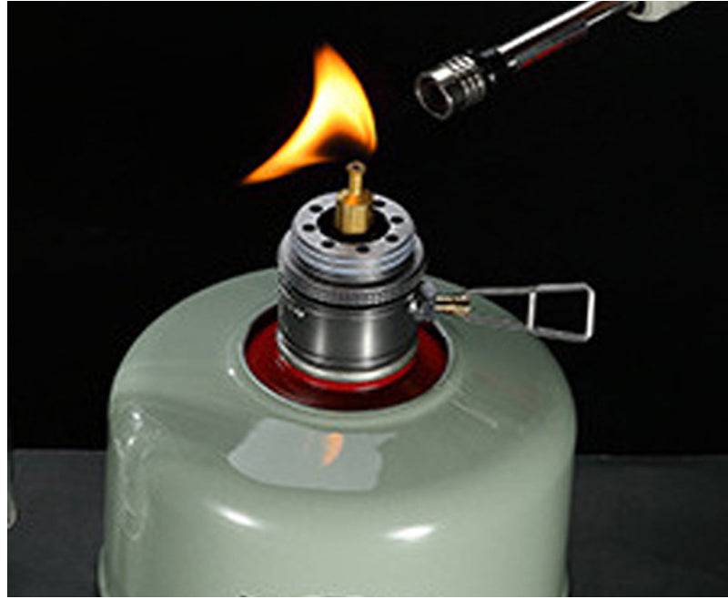 Load image into Gallery viewer, T-1D15 Camping Gas Lantern, Wooden Case Gas Candle with Empty Tank
