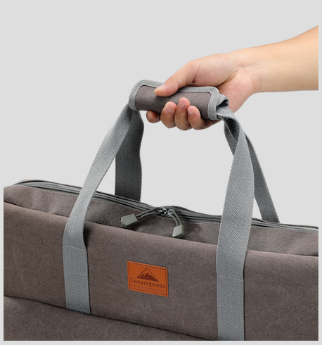 Load image into Gallery viewer, CM-B Camping Stove Carry Case for Coleman 2-burner Stove Canvas Pockets for Gas Fuel
