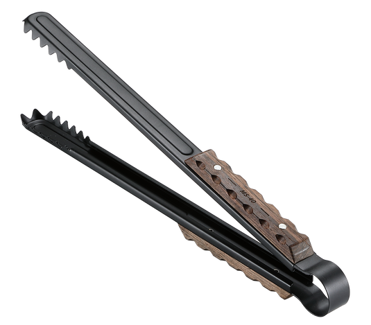 BKMS-41 16-inch Length Fireplace Firewood Tongs with Scissor Shape Serrated Log Claw Tongs for Bonfire Campfire Fire Pit with Wood Hand