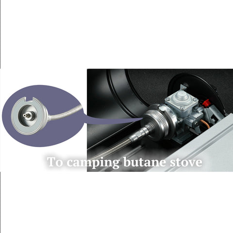 Can be used on camping butane stove using
Magnetic Lock System Type, Rotary Fixed Type connection