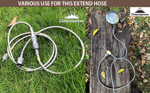 Convenient & Safe to use
By using this extend hose/pipe can keep your gas fuel cartridge farther away from gas device, which is more convenient and safe to use.
Since the socket can be freely changed in direction, you can put your gas fuel canister anywhere as you need.
This stainless braided hose has corrosion/high temperature/abrasion resistance, and easy to store and clean.
Great for camping, tailgating, heating needs, or having an outdoor cookout.
Two different length of hose you can choose now. 21.65