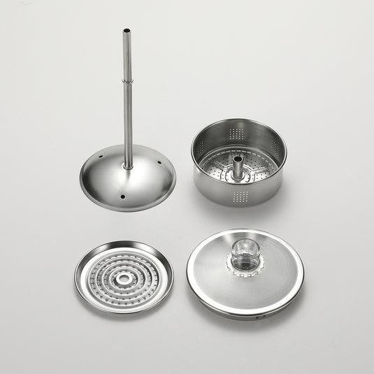 SW-7 Stainless Steel Coffee Percolator Pot 1.5L (8 Cups) – Durable One-Piece Body, Gooseneck Spout & Removable Lid – Perfect for Camping & Outdoor