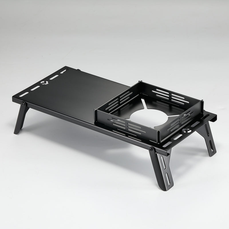 Load image into Gallery viewer, BKSK-310CP Solo Camping Table Small Tabletop Heat Shield Windshield Stainless Steel Lightweight Compact with Storage Bag for ST-310 Alcohol Stove
