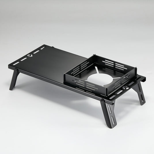 BKSK-310CP Solo Camping Table Small Tabletop Heat Shield Windshield Stainless Steel Lightweight Compact with Storage Bag for ST-310 Alcohol Stove